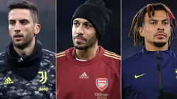 Rodrigo Bentancur (left), Pierre-Emerick Aubameyang (center) and Dele Alli.