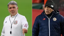 Gerardo Martino of Mexico (left) and Luis Fernando Suarez of Costa Rica (right)