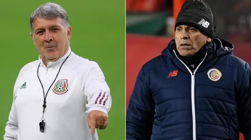 Gerardo Martino of Mexico (left) and Luis Fernando Suarez of Costa Rica (right)