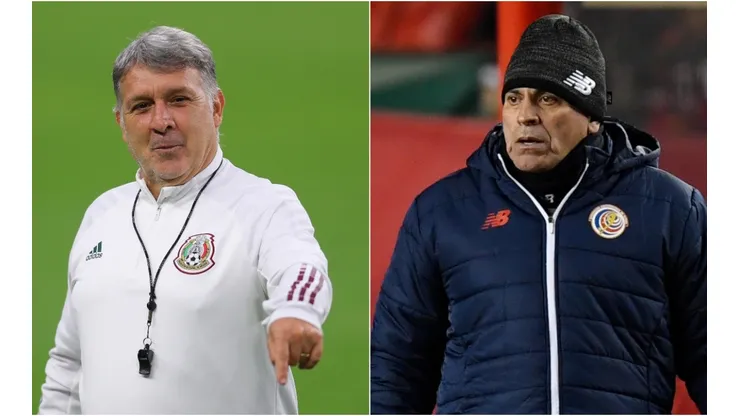 Gerardo Martino of Mexico (left) and Luis Fernando Suarez of Costa Rica (right)