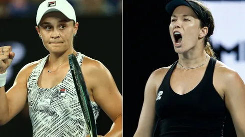 Ashleigh Barty of Australia (left) and Danielle Collins of the US (right)