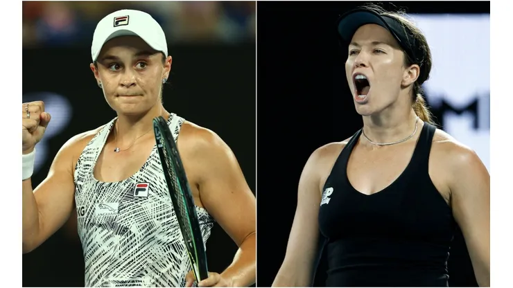 Ashleigh Barty of Australia (left) and Danielle Collins of the US (right)