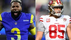 Odell Beckham Jr. of the Los Angeles Rams (left) and George Kittle of the San Francisco 49ers (right)