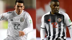 Hirving Lozano of Mexico (left) and Joel Campbell of Costa Rica (right)