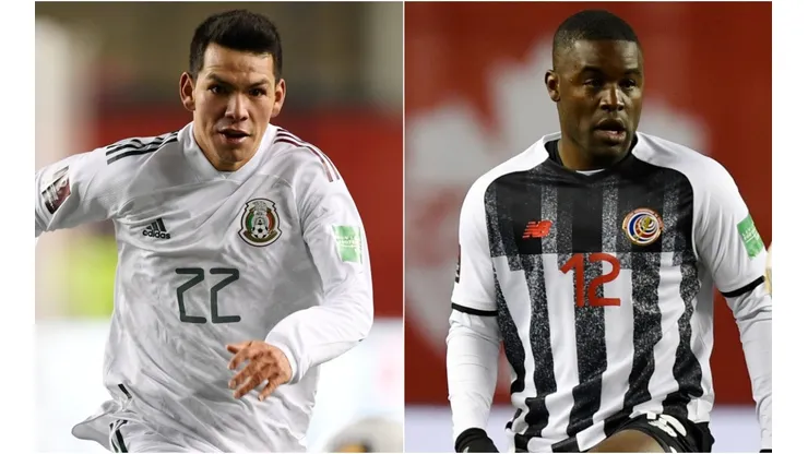 Hirving Lozano of Mexico (left) and Joel Campbell of Costa Rica (right)