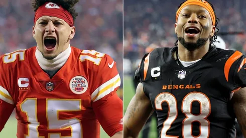 Patrick Mahomes of the Kansas City Chiefs (left) and Joe Mixon of the Cincinnati Bengals (right)