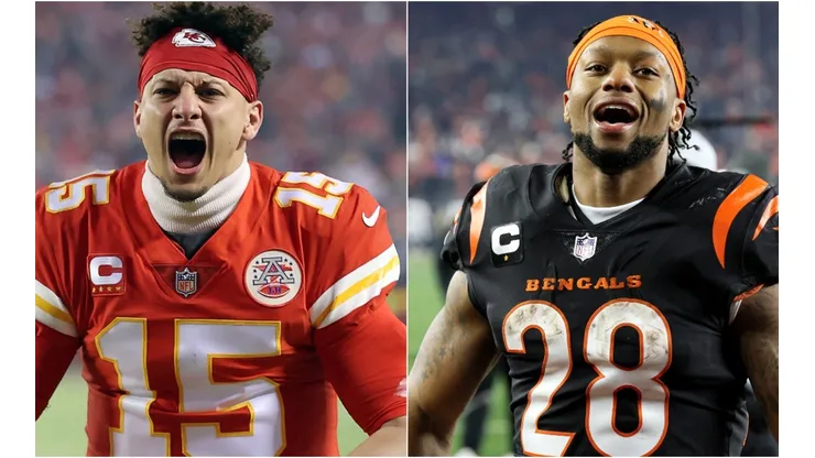 Patrick Mahomes of the Kansas City Chiefs (left) and Joe Mixon of the Cincinnati Bengals (right)