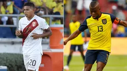 Edison Flores of Peru (left) and Enner Valencia of Ecuador