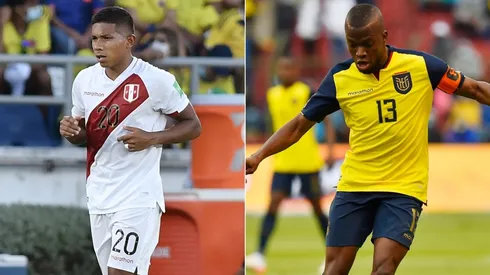 Edison Flores of Peru (left) and Enner Valencia of Ecuador