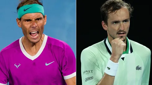 Rafael Nadal of Spain (left) and Daniil Medvedev of Russia (right)