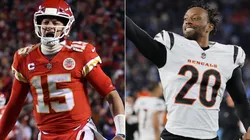 Patrick Mahomes of the Kansas City Chiefs (left) and Eli Apple of the Cincinnati Bengals (right)
