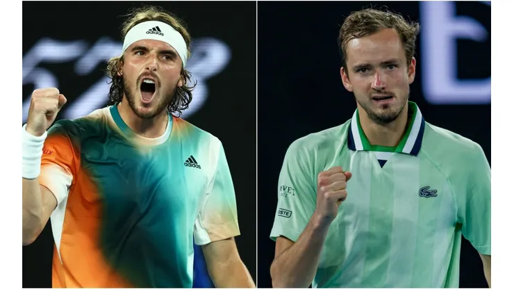 Stefanos Tsitsipas of Greece (left) and Daniil Medvedev of Russia (right)