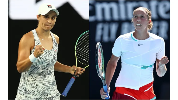 Ashleigh Barty (left) and Madison Keys