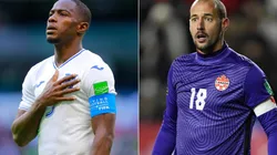 Maynor Figueroa of Honduras (left) and Milan Borjan of Canada (right)