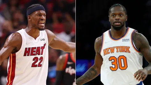 Jimmy Butler of the Miami Heat and Julius Randle of the New York Knicks