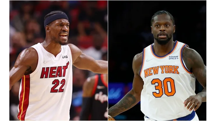 Jimmy Butler of the Miami Heat and Julius Randle of the New York Knicks