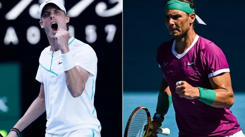 Denis Shapovalov (left) and Rafael Nadal