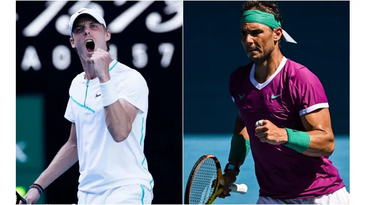 Denis Shapovalov (left) and Rafael Nadal