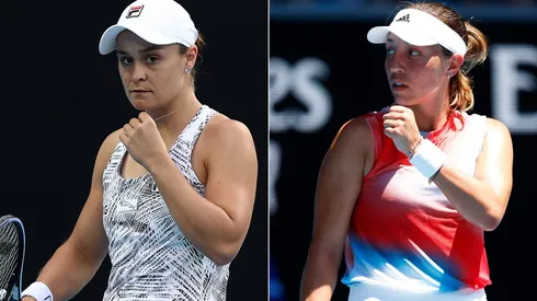 Ashleigh Barty (left) and Jessica Pegula