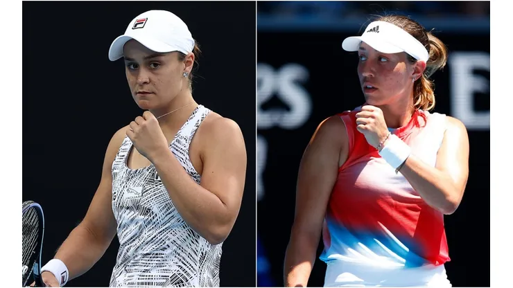 Ashleigh Barty (left) and Jessica Pegula