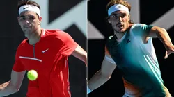 Taylor Fritz (left) and Stefanos Tsitsipas