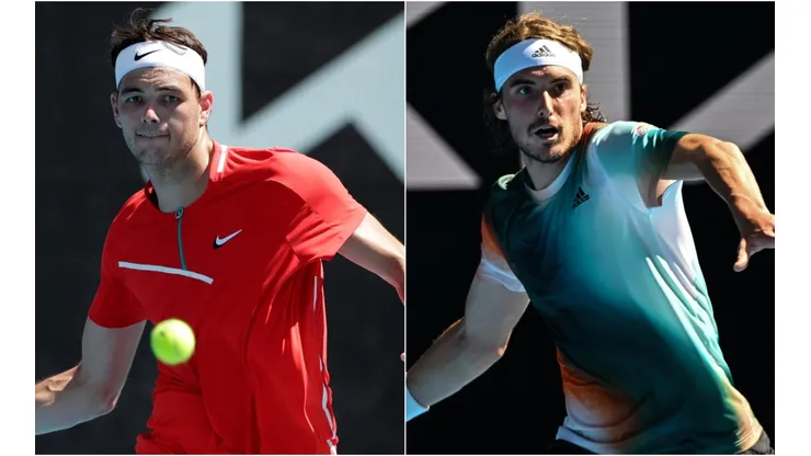 Taylor Fritz (left) and Stefanos Tsitsipas