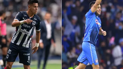 Maximiliano Meza of Monterrey (right) and Carlos Rodriguez of Cruz Azul (left)