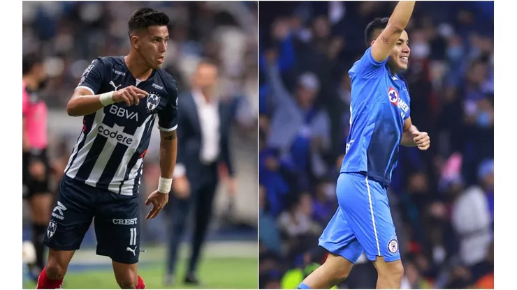 Maximiliano Meza of Monterrey (right) and Carlos Rodriguez of Cruz Azul (left)