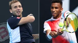 Dan Evans of Great Britain (left) and Felix Auger-Aliassime of Canada (right)