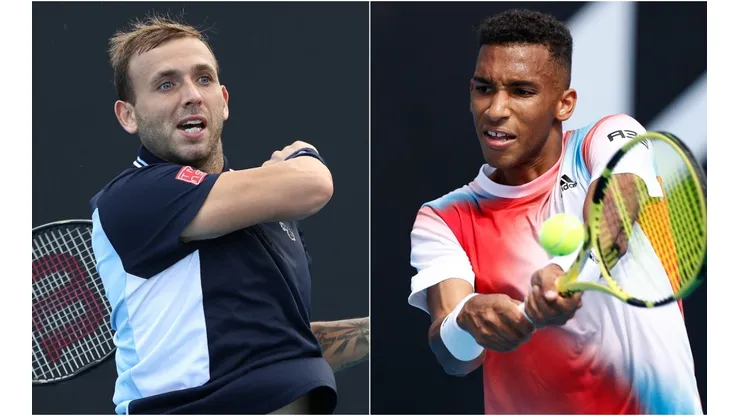 Dan Evans of Great Britain (left) and Felix Auger-Aliassime of Canada (right)