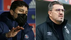 Mauricio Pochettino of PSG (left) and Oscar Garcia of Reims (right)
