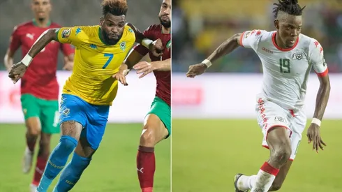Aaron Salem Boupendza of Gabon and Bertrand Traore of Burkina Faso