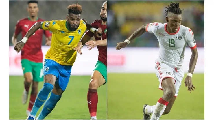 Aaron Salem Boupendza of Gabon and Bertrand Traore of Burkina Faso