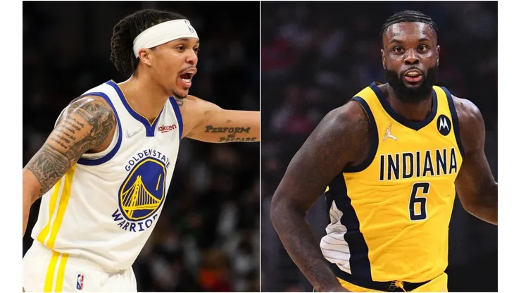 Damion Lee of the Golden State Warriors (left) and Lance Stephenson of the Indiana Pacers (right)