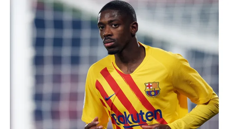 Ousmane Dembele of Barcelona in action