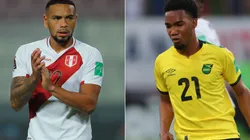 Alexander Callens of Peru (left) and Tyreek Magee of Jamaica (right)
