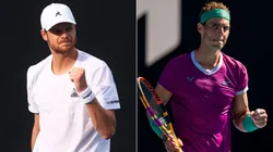 Yannick Hanfmann (left) and Rafael Nadal