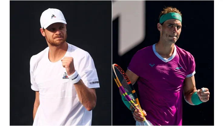 Yannick Hanfmann (left) and Rafael Nadal