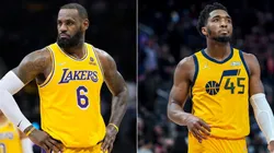 LeBron James of the Los Angeles Lakers and Donovan Mitchell of the Utah Jazz