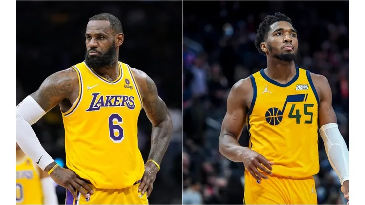 LeBron James of the Los Angeles Lakers and Donovan Mitchell of the Utah Jazz