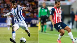 Victor Guzman of Pachuca (left) and Miguel Ponce of Chivas (right)
