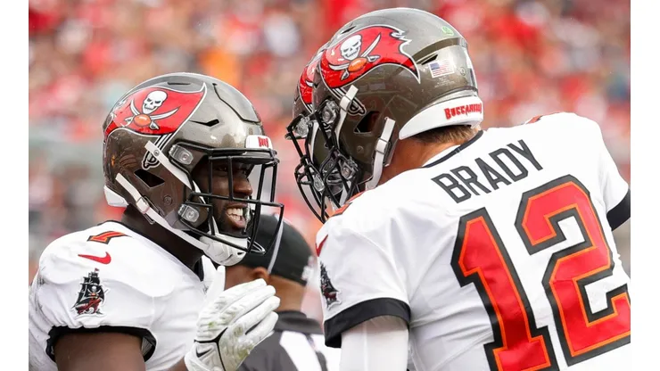 Fournette and Brady of Tampa Bay Buccaneers