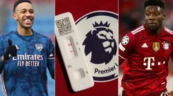 Pierre-Emerick Aubameyang of Arsenal (left) and Alphonso Davies of Bayern (right)