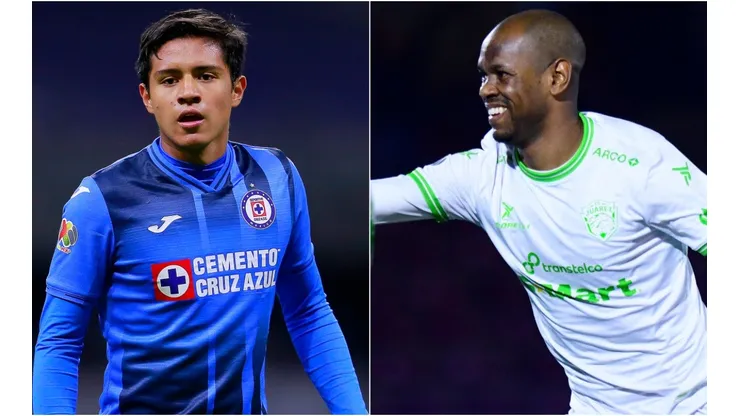Edgar Gutierrez of Cruz Azul (left) and Diego Rolan of Juarez (right)