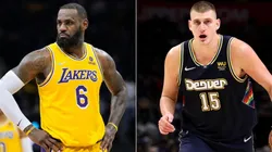 LeBron James of the Los Angeles Lakers and Nikola Jokic of the Denver Nuggets
