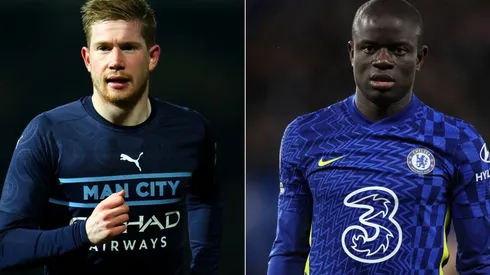 Kevin De Bruyne of Manchester City (left) and N'Golo Kante of Chelsea (right)