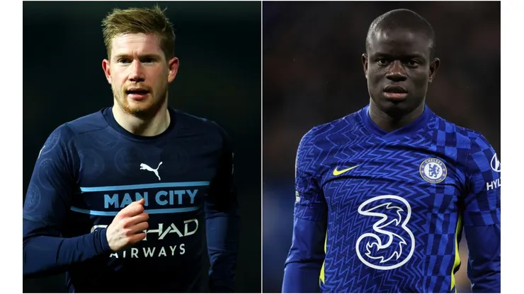 Kevin De Bruyne of Manchester City (left) and N'Golo Kante of Chelsea (right)