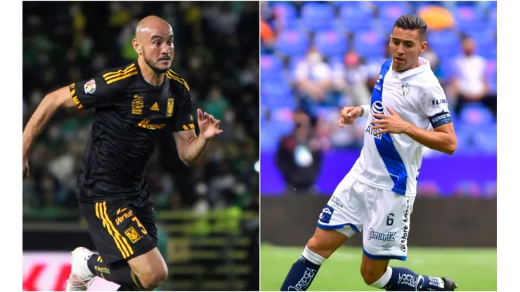 Carlos González of Tigres (left) and Javier Salas of Puebla