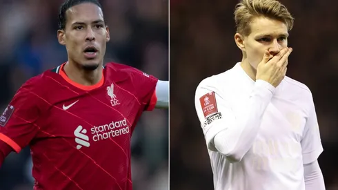 Virgil Van Dijk of Liverpool (left) and Martin Odegaard of Arsenal (right)