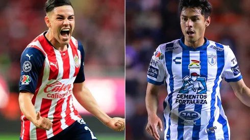 Eduardo Torres of Chivas (left) and Daniel Aveces of Pachuca (right)